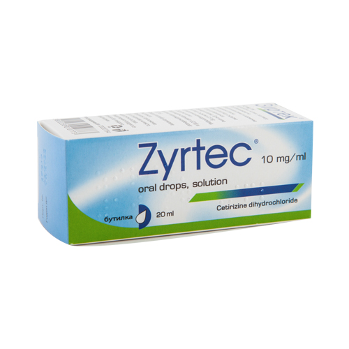 Zyrtec solution 10 mg/ml — product packaging
