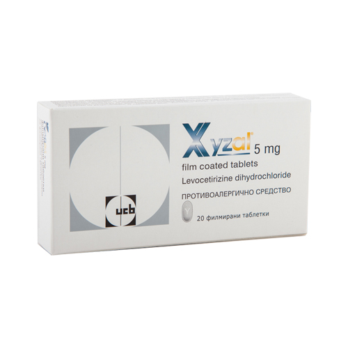 Xyzal tablets 5 mg x 20 — product packaging