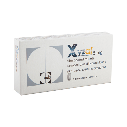 Xyzal tablets 5 mg x 7 — product packaging