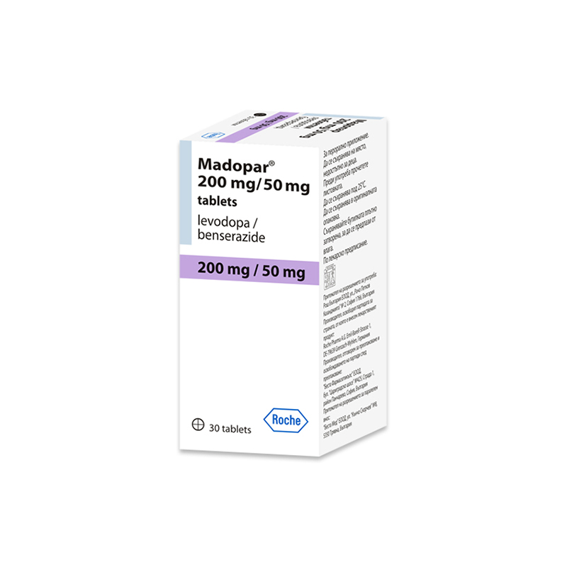 Madopar tablets 200mg./50mg. — product packaging