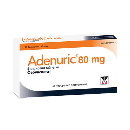 Adenurik tablets 80 mg x 28 — product packaging