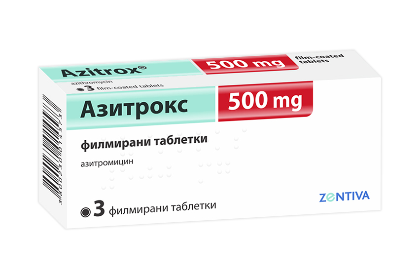 Azitrox tablets 500 mg x 3 — product packaging