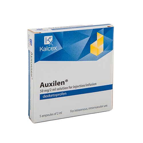 Auxilen ampoules 50 mg 2 ml x 5 — product packaging
