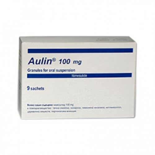 Aulin sachet 100mg x 9 — product packaging