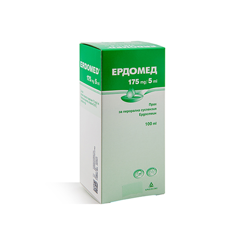Erdomed powder 175 mg/5 ml 100 ml — product packaging