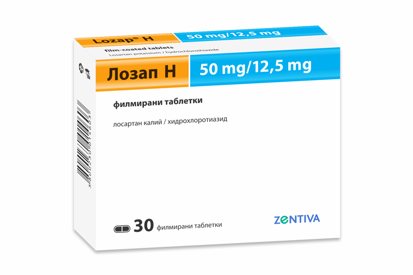 Lozap N tablets 50mg/12,5mg x 30 — product packaging