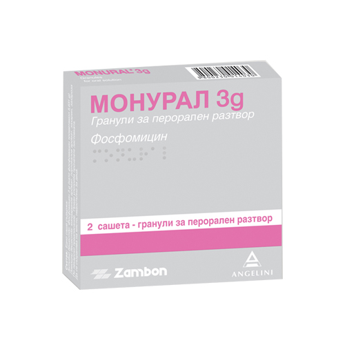 Monural sachet 3 g x 2 — product packaging