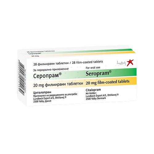 Seropram tablets 20 mg x 28 — product packaging